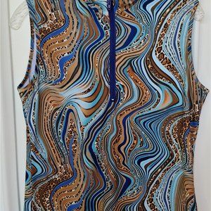 Ralph Lauren Polo like - Sapphire Blue Animal Print Golf Top